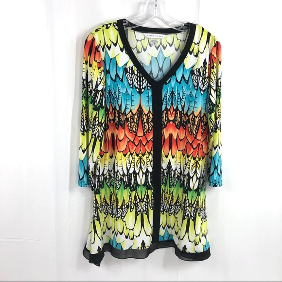 Peter Nygard Tops - Peter Nygard Feather Vibrant Colored Tunic M